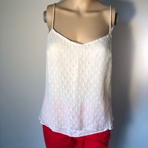 CREAM COLOR CAMISOLE...Sheer over w/Swiss dots...